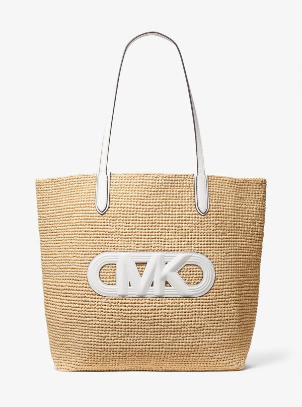 (READYSTOCK USA) Michael Kors Eliza Logo Straw Tote - Image 2