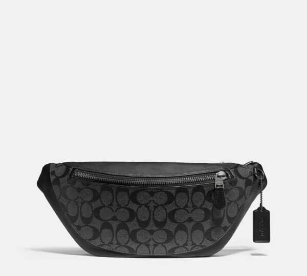 COACH Warren Belt Bag in Signature Black Canvas
