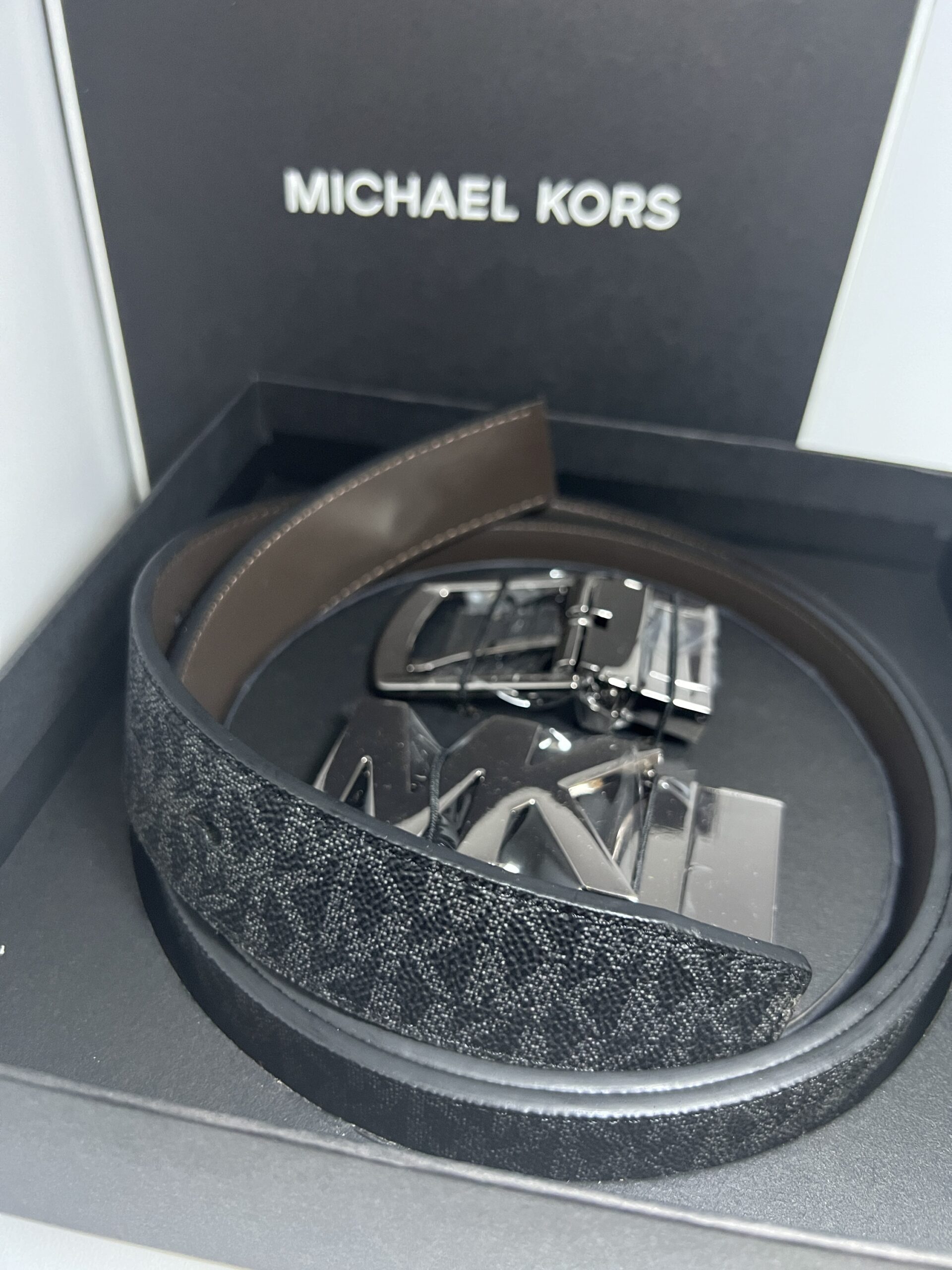 Michael Kors Box 4 in 1 Men Reversible Belt Black - Image 4