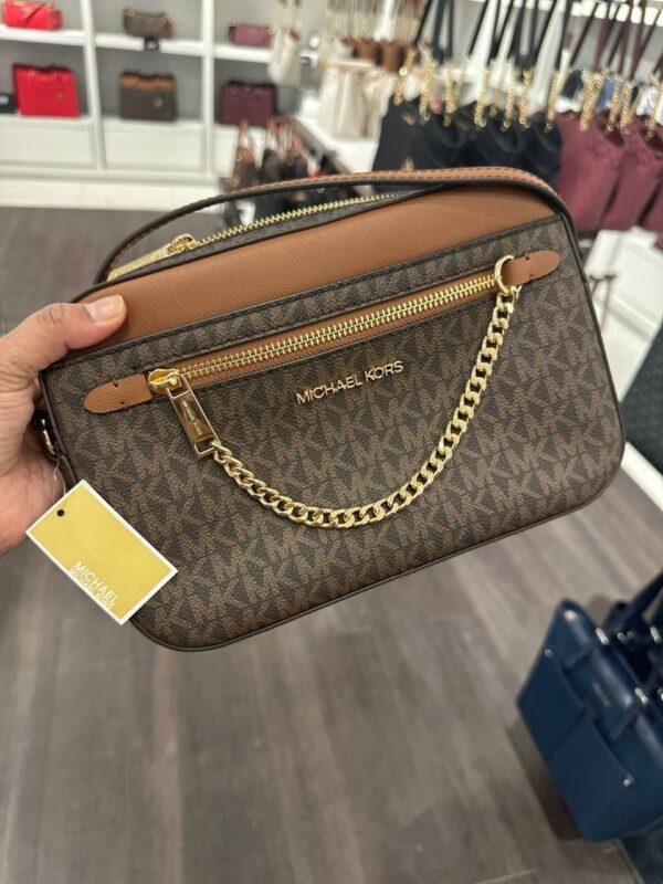 Michael Kors Large Chain Crossbody Signature Brown - Image 2
