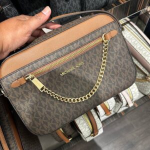 Michael Kors Large Chain Crossbody Signature Brown