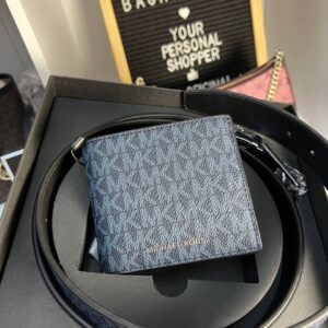 Michael Kors Men Box Set Belt and Wallet Blue