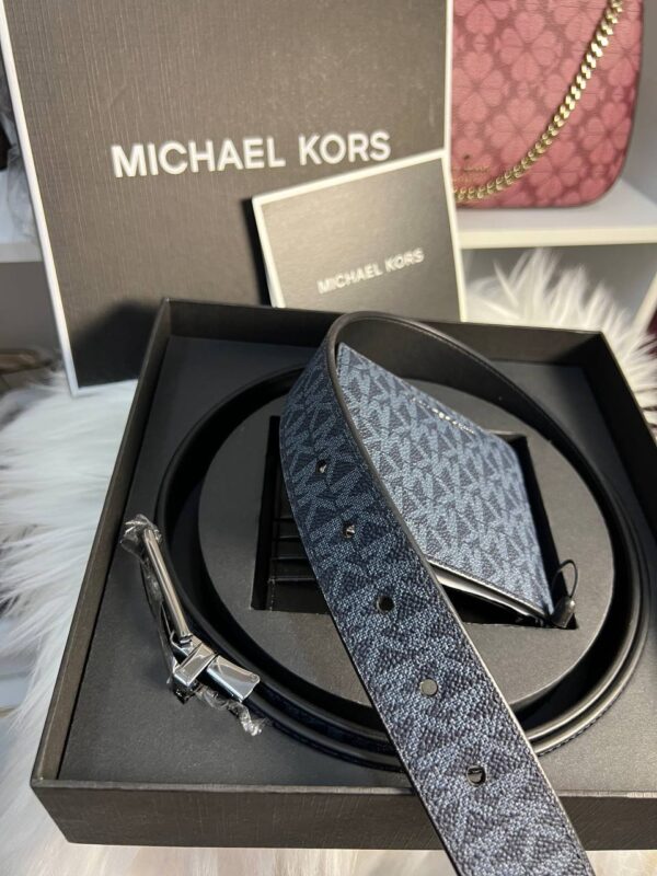 Michael Kors Men Box Set Belt and Wallet Blue - Image 3