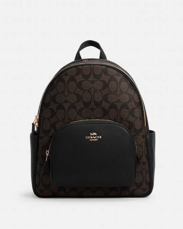 Coach Court Backpack Signature Brown