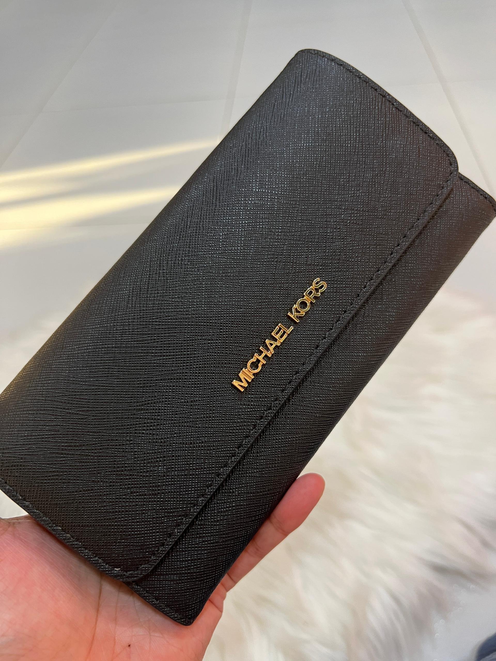 MK Long Trifold Wallet in Black