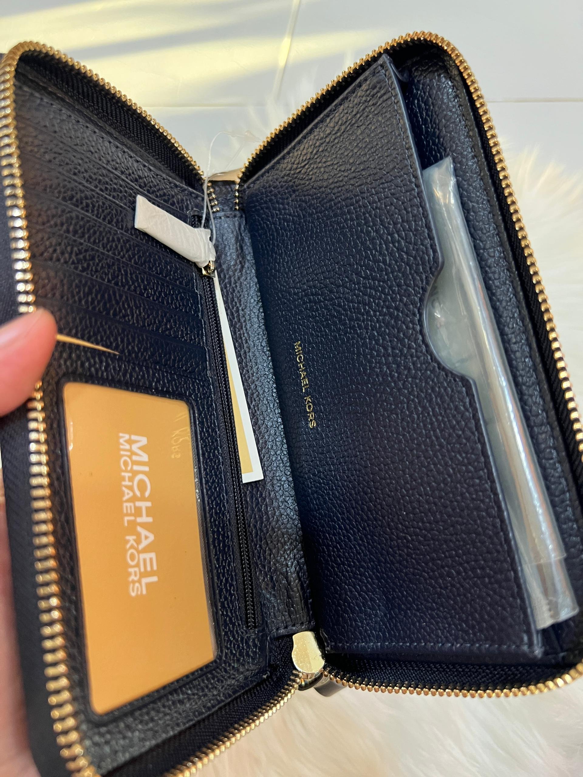 MK Phone Wallet in Navy/White - Image 3