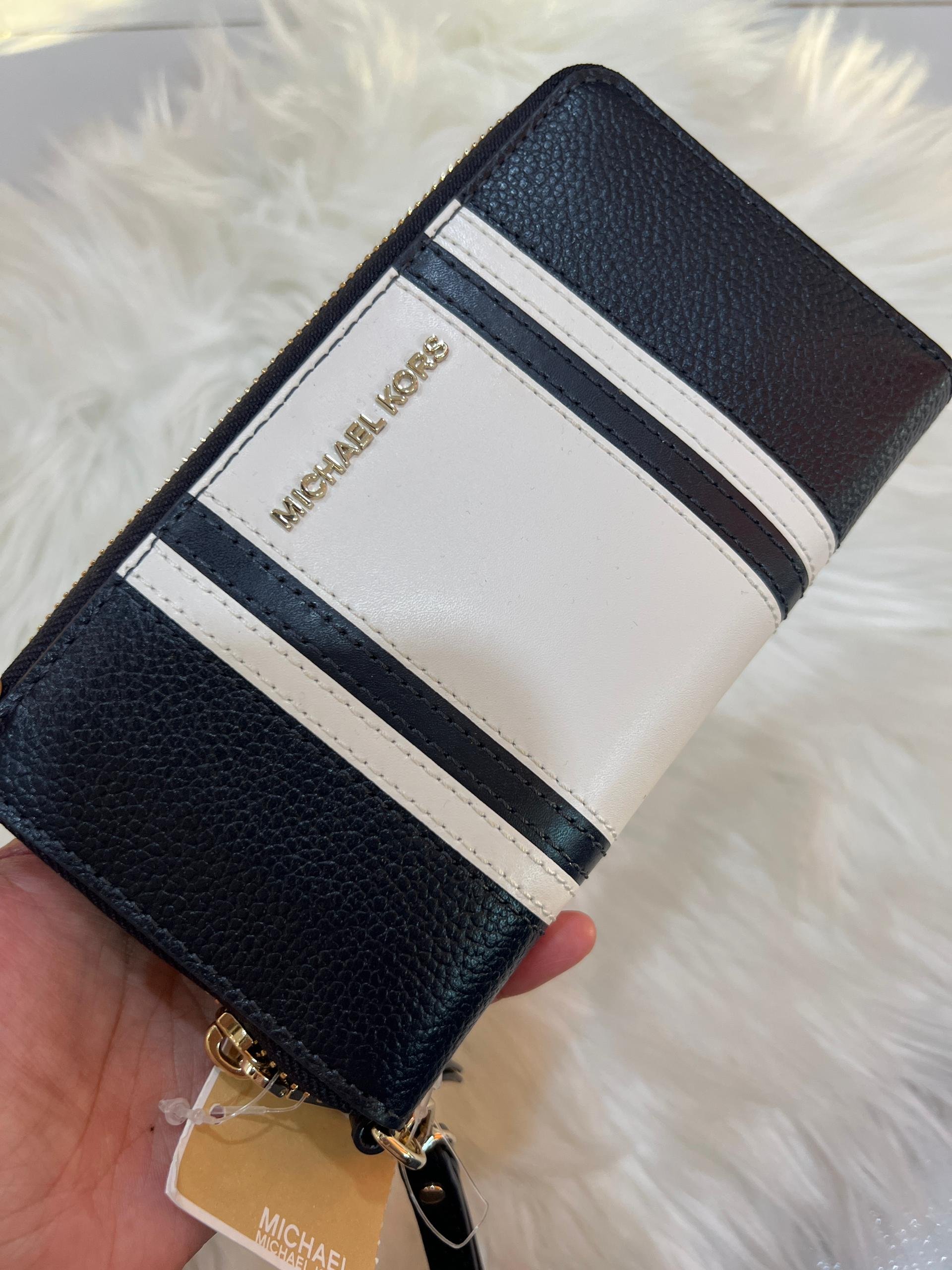 MK Phone Wallet in Navy/White