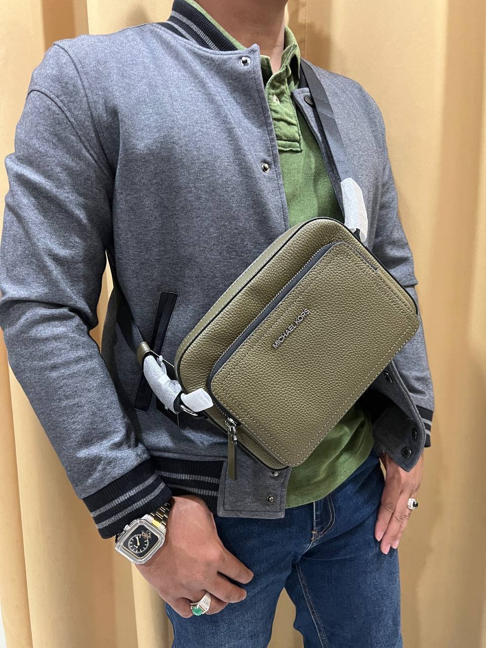 MK Cooper Men Crossbody in Olive - Image 4
