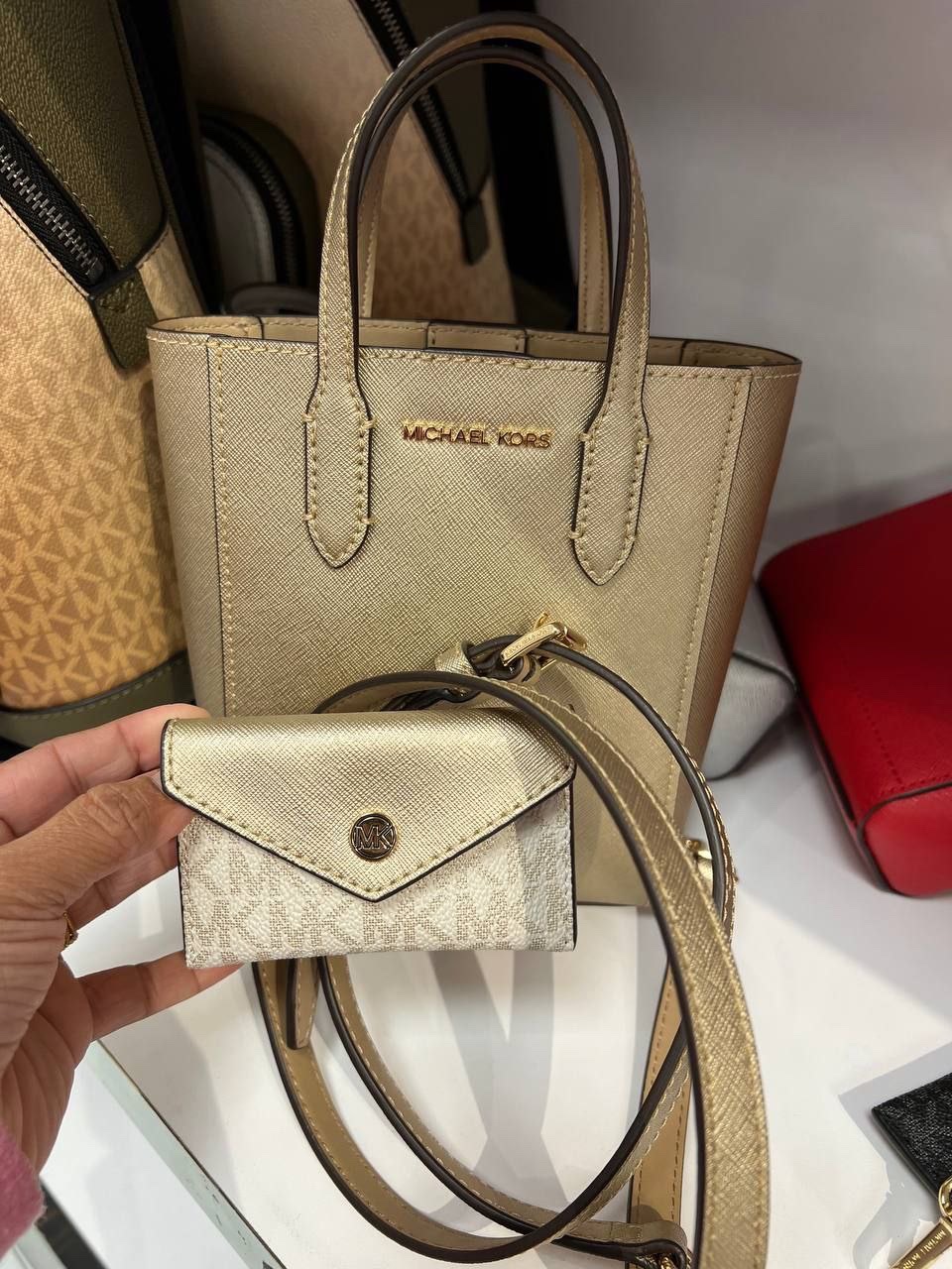 MK Vincent Crossbody in Pale Gold